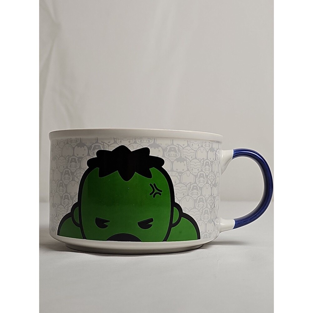Marvel Hulk Ceramic Soup Mug Bowl Tsum Tsum Green Purple Handle